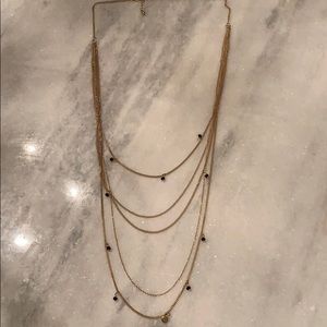 Multi Layered Black and Gold Necklace